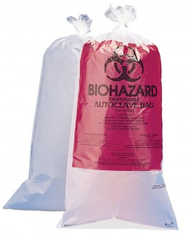Bel-Art 131600009 Polypropylene 1-3 Gallon Clear Biohazard Disposal Bags, With Warning, Pack of 100-