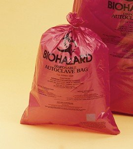 Bel-Art 13165-2535 Super-Strength Biohazard Disposal Bags with warning/sterilization label, 2 mil, 13 to 20 gal, 200-pk-