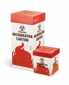 Bel-Art 13205-0002 Cardboard Biohazard Incinerator Cartons, 10 x 8 x 8&quot;, 6-pack-