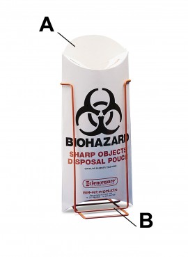 Bel-Art 13234-0000 Biohazard Sharp Object Safety Pouches, 10 mil, 13 x 5.5&quot;, 200-pack-