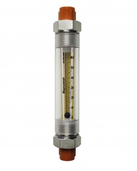 Bel-Art 40402-0030 Riteflow Borosilicate Glass Guarded Flowmeter, 65 mm, size 6-