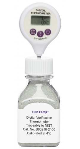 Bel-Art 60210-2100 FRIO Calibrated Electronic Verification Thermometer with Lollipop Stem, 4&amp;deg;C Refrigerator-