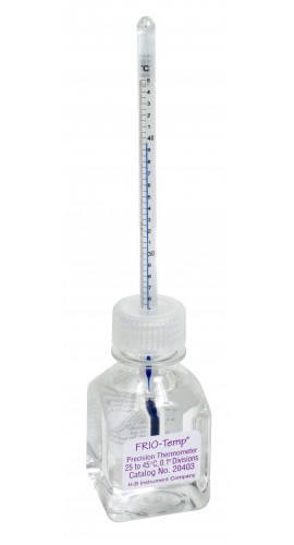 Bel-Art 610010400 FRIO-Temp Incubator Verification Thermometer with 60 ml Enviro-Safe-filled bottle, 25 to 45&amp;#176;C-