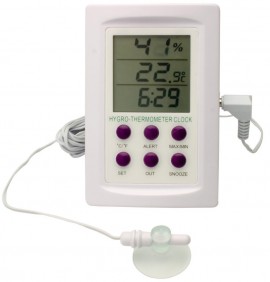 Bel-Art 61506-0200 DURAC Electronic Thermo-Hygrometer with Clock, -50 to 158&amp;deg;F, 20 to 99% RH-