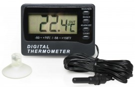 Bel-Art B60900-0500 H-B DURAC Calibrated Dual Zone Electronic Thermometer with waterproof sensor, -58 to 158&amp;deg;F (-50 to 70&amp;deg;C) external-