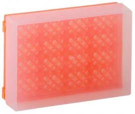 Bio Plas 0032F Preparation Rack, with cover, 96 Wells, Fluorescent Orange, (Pack of 5)-