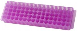 Bio Plas 0067 Microcentrifuge Tube Rack, 80 Wells, Lavender, (Pack of 5)-