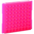 Bio Plas 0085F Microcentrifuge Tube Rack, 64 Wells, Fluorescent Pink, (Pack of 5)-