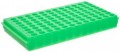 Bio Plas 0093FF Microcentrifuge Tube Rack, 96 Wells, Fluorescent Green, (Pack of 5)-