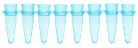 Bio Plas 5010-4 Thin Wall Micro Tube, 8 Tubes/Strip, 0.2mL, Blue, (Pack of 125)-