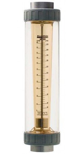 Blue-White F-452130LHKN K-Series Flowmeter with Hastelloy Guide Rod, 20 to 130GPM-