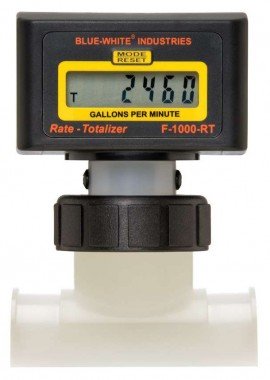 Blue-White RB-375PI-GPM2 Paddlewheel Flowmeter, 0.4 to 4GPM, 3/8in Female NPT-