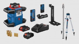 Bosch GRL4000-80CHVK REVOLVE4000 Connected Self-Leveling Horizontal/Vertical Rotary Laser Kit, 18 V 4 Ah compact battery-