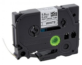 Brother HSE211EG Black on White Heat Shrink Tube Label, 0.23&amp;quot; x 4.9'-