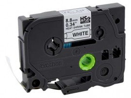 Brother HSE221E Black on White Heat Shrink Tube Label, 0.34&amp;quot; x 4.9&#039;-
