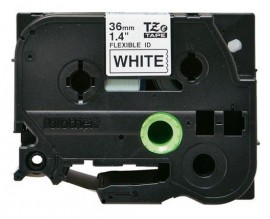 Brother TZEFX261G Black on White Flexible ID Tape, 1.4&amp;quot; x 26.25'-