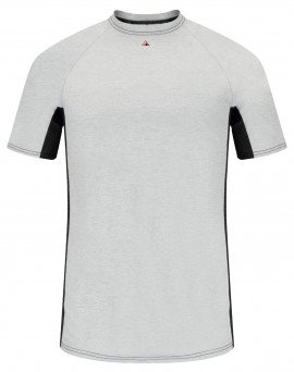 Bulwark MPU4 Men's FR Short Sleeve Base Layer, grey, xl-
