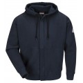 Bulwark SEH4 Men's Fleece FR Zip-Front Hooded Sweatshirt, navy, large-