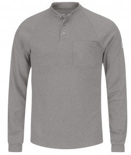 Bulwark SEL2GY-R-4XL Men&#039;s Lightweight FR Henley Shirt, 4xl, grey-