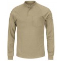 Bulwark SEL2KH-L-XL Men's Lightweight FR Henley Shirt with long length, xl, khaki-