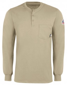 Bulwark SEL2 Men's Lightweight FR Henley, khaki, medium-