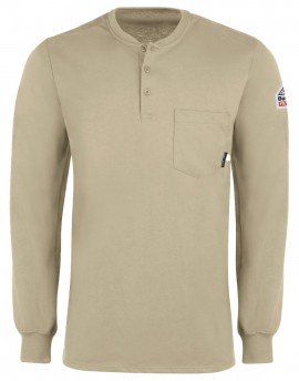 Bulwark SEL2 Men's Lightweight FR Henley, khaki, medium-