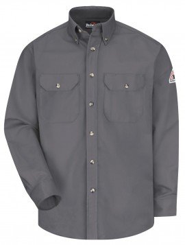 Bulwark SLU2 Men&#039;s Midweight FR Dress Uniform Shirt, grey, xl-
