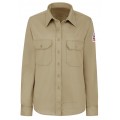 Bulwark SLU3 Women&#039;s Midweight FR Dress Uniform Shirt, khaki, medium-