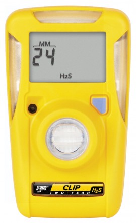 Honeywell BW Clip Series Single-Gas Detector, H&lt;sub&gt;2&lt;/sub&gt;S, 0 to 100 ppm, two-year-