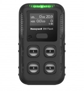 Honeywell BW™ Flex 4/5 Multi-Gas Detector, LEL-CB-F, O<sub>2</sub>, SO<sub>2</sub>, CO, black-