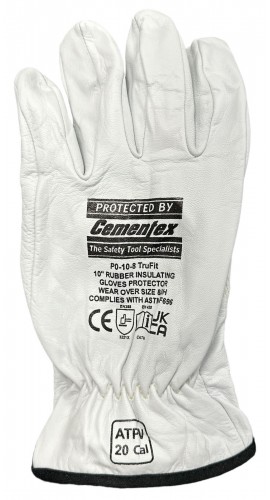 Cementex P0-10-8 Leather Protector Gloves, 10&amp;quot;, size 8-