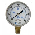 Chem Oil 101D Economy Gauge, vacuum to 6000 psi, bottom-