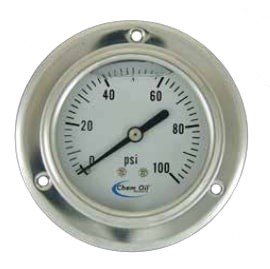 Chem Oil 202L-158C Liquid Fillable Gauge, 0 to 30 psi, 1.5&amp;quot;dial-