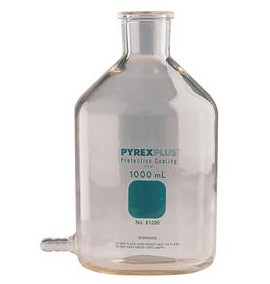 Corning 61220-250 PYREXplus Aspirator Bottle, 250ml, 6/Case-
