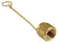 CPS AVC6CB Brass Caps with Chain Tether, 3/8in SAE, 100-Pack-