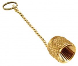 CPS AVC8C Brass Cap with Chain Tether, 1/2in SAE-