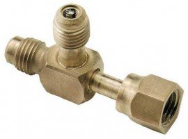 CPS AVT44 Access Fittings with cap and core, 1/4&amp;quot; SAE female hex x 1/4&amp;quot; SAE male x 1/4&amp;quot; SAE male, 3 pack-