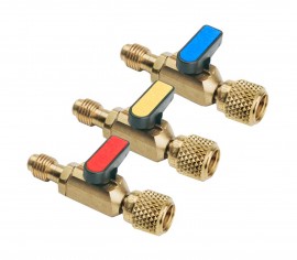 CPS BV3 Ball Valve Hose Adapters, 1/4in SAE Male x 1/4in SAE Female, 3-Pack-