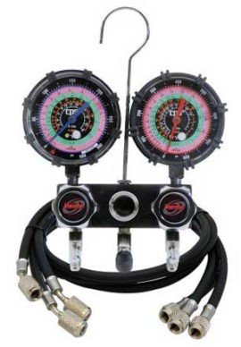 CPS MV2H4P5AZ Manifold and Gauge Set, 3.125in 1% Gauges-