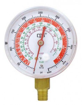 CPS RGCH High-Pressure Gauge, R-12/R-22/R-502, 2.5in-