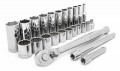 Crescent CSWS8N 25-Piece 6- and 12-Point Standard/Deep Mechanics Tool Set, 0.38&quot; drive, SAE-