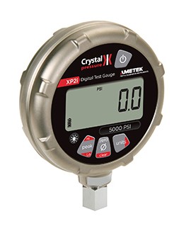 AMETEK Crystal 10KPSIXP2I-DD-DL Digital Pressure Gauge with dual display and datalogging, 0 to 10 kpsi, 4.5&amp;quot; dial, CPF female bottom, diecast aluminum housing-