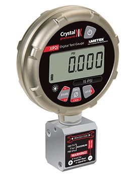 Ametek Crystal XP2i-DP Differential Pressure Gauge, 0 to 1 bar, 4.5&amp;quot; dial, &amp;frac18;&amp;quot; female NPT bottom, diecast aluminum housing-