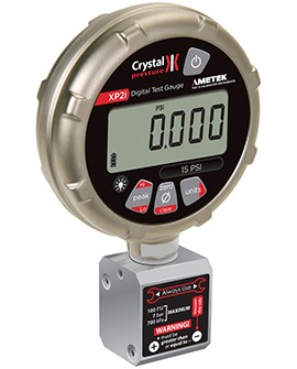 Ametek Crystal XP2i Digital Pressure Gauge, 0 to 2 Kpsi, 4.5&amp;quot; dial, CPF female, nickel-plated housing-