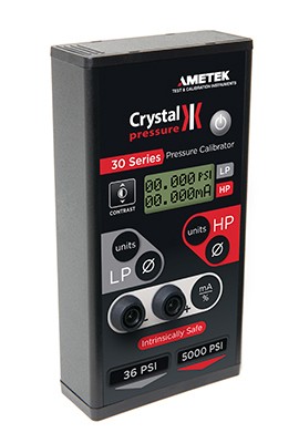 AMETEK Crystal IS33 Pressure Calibrator with manifolds, 36 psi/300 psi-