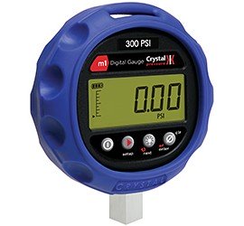 Ametek Crystal m1 Digital Pressure Gauge, 0 to 3 Kpsi, 4.18" dial, CPF female, polyester/polycarbonate blend-