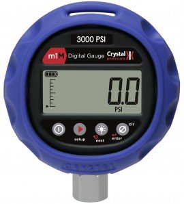 Ametek Crystal m1 Digital Pressure Gauge, 0 to 3 Kpsi, 4.18&amp;quot; dial, CPF female, polyester/polycarbonate blend-