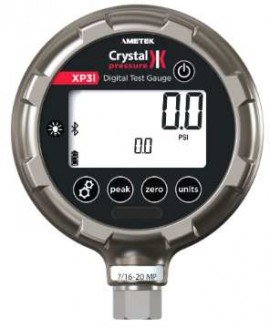Ametek Crystal XP3i Series Digital Pressure Gauge with data logging and dual line display, 0 to 10,000 psi, 4.5&amp;quot; dial, &amp;frac14;&amp;quot; NPT bottom, diecast aluminum housing-