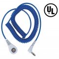 DESCO 09150 Jewel Coil Cord with 0.16&quot; snap socket, sapphire, 6&#039; angle-