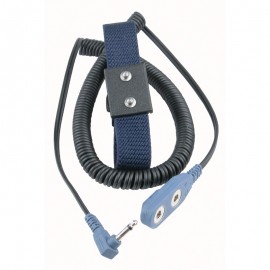 DESCO 19851 Dual-Wire Adjustable Wrist Strap, 12' coil cord, 0.16" snaps-